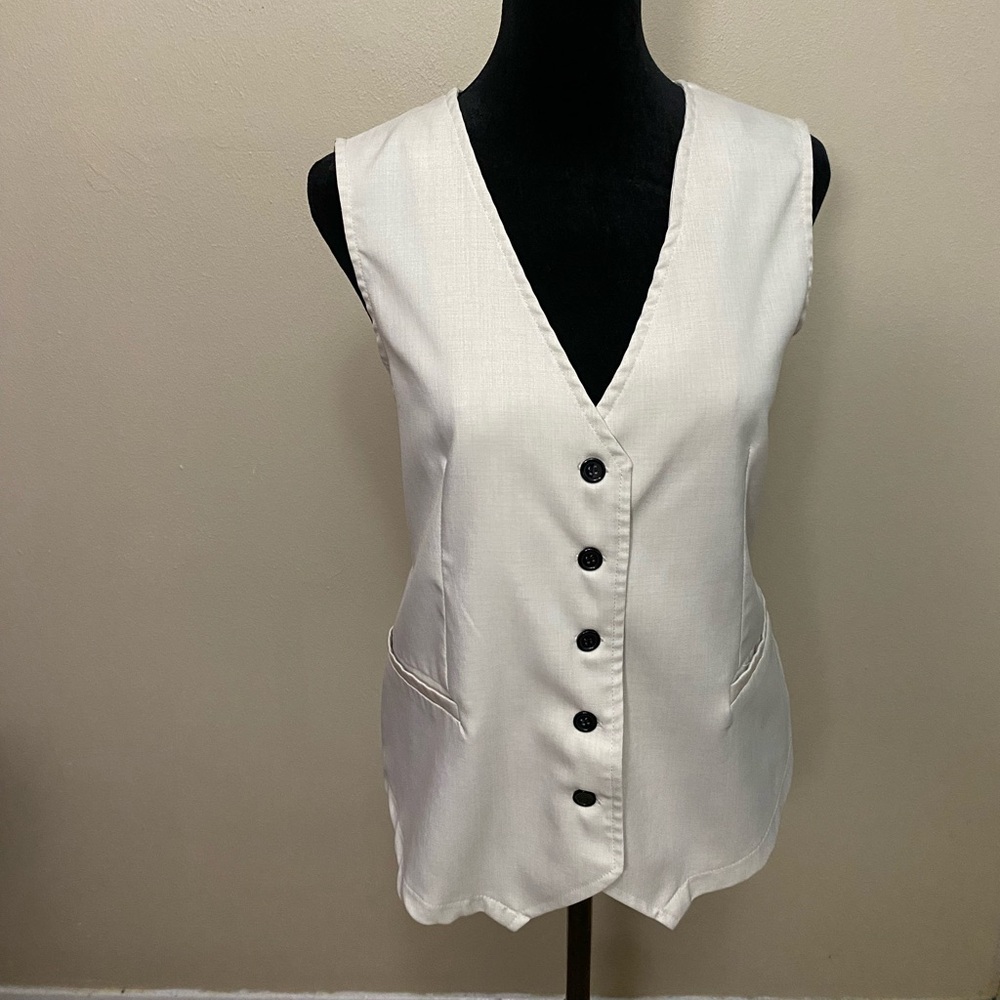 Cream Button-Up Vest